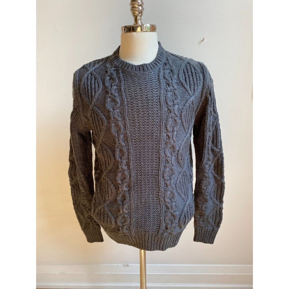 𝅺WEATHERPROOF Vintage BNWOT Cable Knit Gray Pullover Sweater Sz Small